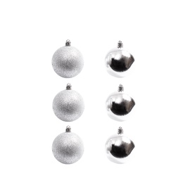 Ziemassvētku eglītes rotaļlieta Christmas Touch N3/6006AB-G, sudraba, 60 mm, 6 gab.