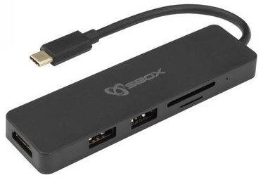 Adapter Sbox TCA-51, Micro SD / SD Card Reader / HDMI female / USB-C male / USB 3.0 female