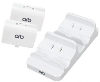 ORB Xbox One Dual Controller Charge Dock And Battery Pack White