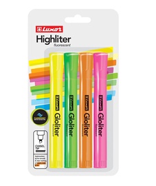 Teksta marķieris Luxor 4130/4BC, 1 - 3.5 mm, dzeltena/zaļa/oranža/rozā, 4 gab.