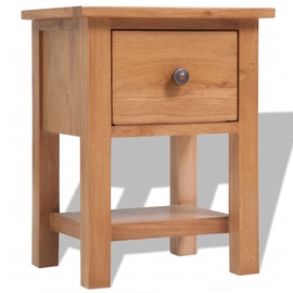 Ночной столик VLX Solid Oak Wood, коричневый, 36x30x47 см