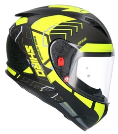 Mootorratta kiiver Shiro Potenza, M, must/kollane