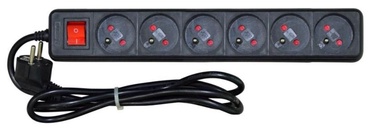Vakoss Surge Protector 6 Outlet Black 1.5m