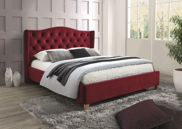 Кровать Aspen Velvet, 160 x 200 cm, красный, с решеткой
