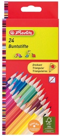 Herlitz Карандаши цветные, треугольная форма, 24 цветов