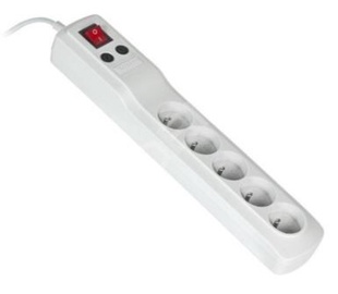 ActiveJet Surge Protector 5 Outlet White 3m