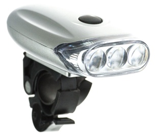Велосипедный фонарь Bottari 94312, пластик, серебристый/черный