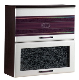 DaVita Palermo 08.09 Kitchen Upper Cabinet Wenge Oak/Eggplant/Singa Cream