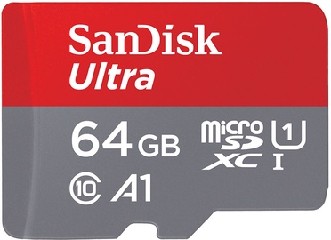 Sandisk 64GB Ultra microSDXC UHS-I Class 10 + SD Adapter + Memory Zone App