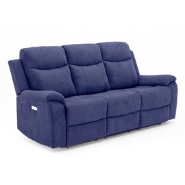 Home4you Milo 3 Seat Recliner Sofa Blue
