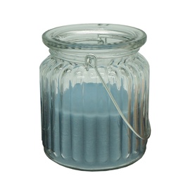 SN Diana Candle In Glass Jar With Handle 7.8x9cm Blue Grey