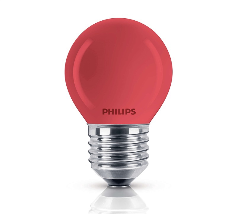 Spuldze Philips Kvēldiegu spuldze, P45, sarkana, E27, 15 W, 230 lm