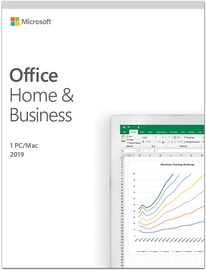 Tarkvara Microsoft Office Home and Business 2019 Retail Latvian License Medialess