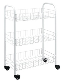 Metaltex Slim Three Stage Rolling Cart 56x23x84cm