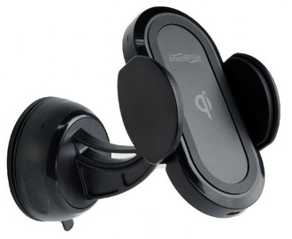 Gembird Car Smartphone Holder With Fast Wireless QI Charger Black