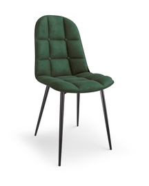 Ēdamistabas krēsls K417, melna/tumši zaļa, 560 cm x 440 cm x 87 cm