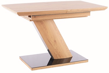 Обеденный стол c удлинением Signal Meble Toronto, черный/дубовый, 1200 - 1600 мм x 800 мм x 760 мм