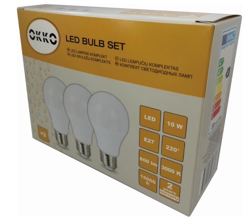 Лампочка Okko Сменная LED, белый, E27, 10 Вт, 800 лм