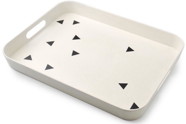 Mondex Triangle Bamboo Decorative Tray White