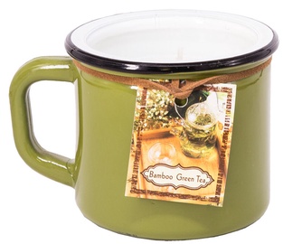 Home4you Candle In Jar Pottery D8.2xH7.2cm Green