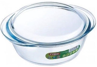 Stikla trauks Pyrex, caurspīdīga