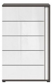 Kumode Black Red White Graphic Right White/Graphite, 57x38.5x91.5 cm