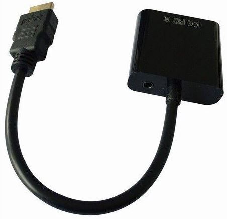 Адаптер Gembird HDMI to VGA HDMI Male, VGA Female, 0.15 м, черный