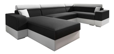 Stūra dīvāns Idzczak Meble Infinity Super Black/Beige, 332 x 185 x 93 cm