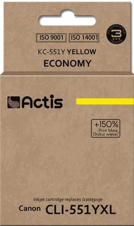 Rašalinio spausdintuvo kasetė Actis Standard KC-551Y, geltona, 12 ml