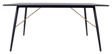 Pusdienu galds Home4you Luxembourg 45046, melna, 1600x900x750mm