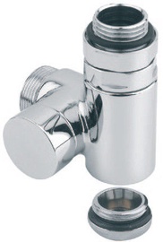 Carlo Poletti Corner Combi Radiator Valve 1/2 90 Chrome Right