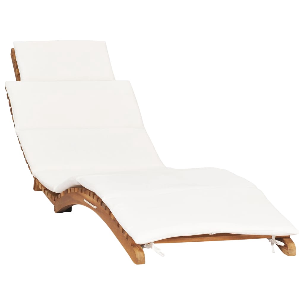 wooden foldable sun lounger