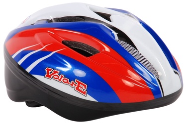 Шлемы велосипедиста Volare Deluxe, синий/белый/красный, 51-55 см
