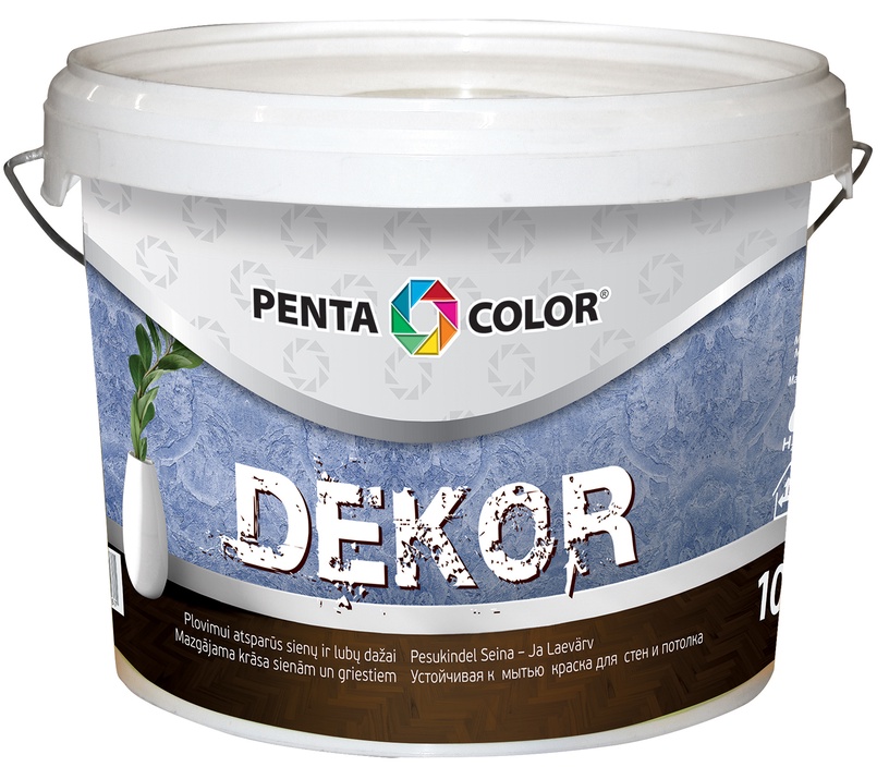 Struktuursed dispersioonvärvid Pentacolor Decor, valge, 10 l