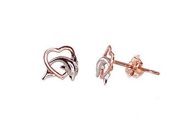 Diamond Sky Gold Earrings Dolphin Love VII