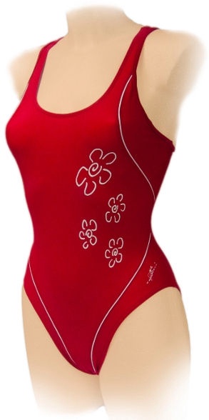 Ujumistrikoo, naistele Crowell 140, valge/punane, L