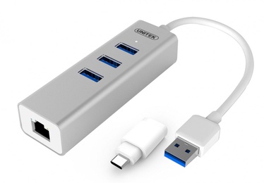 Unitek Y-3083B Hub 3x USB3.0 + USB Typ-C + RJ45
