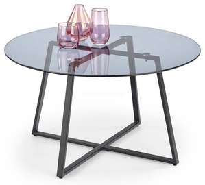 Kavos staliukas Halmar Zelda Smoked/Black, 800x800x450 mm