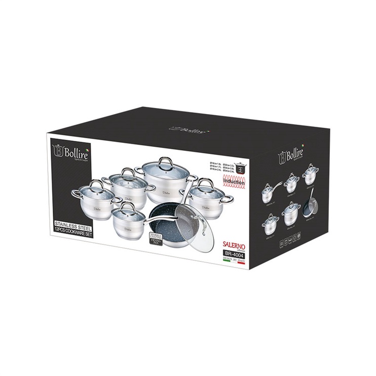 Katlu komplekts Bollire BR-4004, 160 - 240 mm, 1.6 - 5.8 l, 6 gab.
