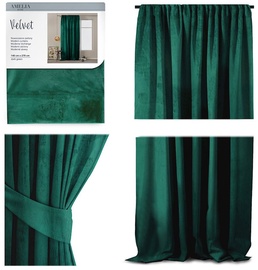 Ночные шторы AmeliaHome Velvet Pleat, зеленый, 1400 мм x 2700 мм