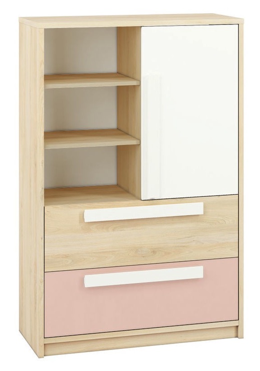 Kumode ML Meble, balta/rozā/bēša, 92 x 40 cm x 141 cm