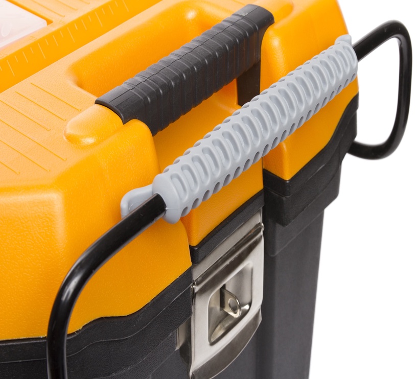 Instrumentu kaste Forte Tools TK-28, 595 mm x 380 mm x 420 mm, melna/dzeltena