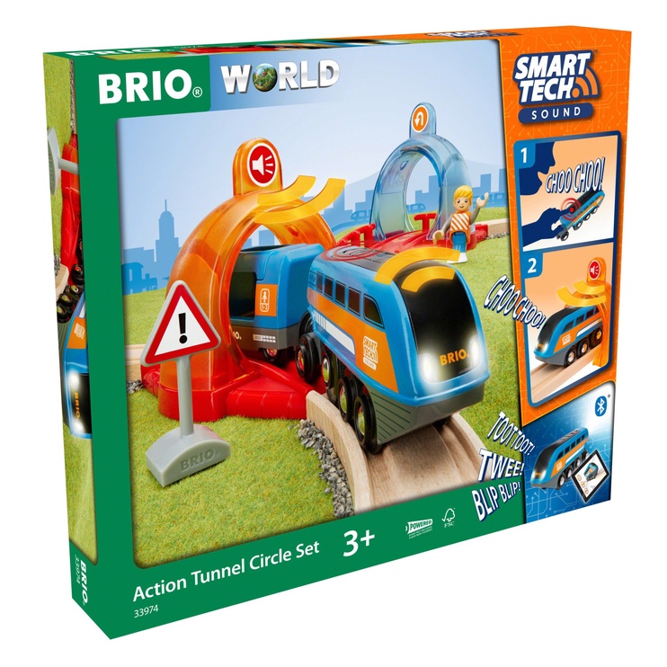 Игрушечный поезд Brio Smart Tech Sound Action Tunnel Travel Set 33974 33974