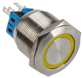 DimasTech Switch Push Button 25mm Silverline Yellow