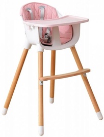 EcoToys Wooden Feeding Chair 2in1 White/Pink