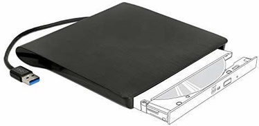 Priedas Delock External Enclosure For 5.25″ Ultra Slim SATA Drives 9.5mm-USB Type-A male, juoda
