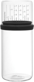 Brabantia 290282 Glass Storage Jar with Measuring Cup 1l Dark Grey