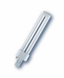 Лампочка Osram Компактная люминесцентная, T12, теплый белый, G23, 9 Вт, 600 лм