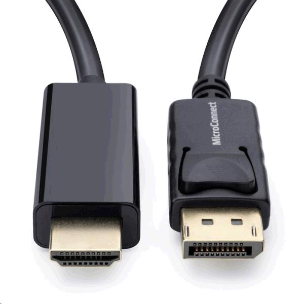 Kabelis MicroConnect DisplayPort 1.2 To HDMI HDMI Vīrietis, Dipslay port Vīrietis, 2 m, melna