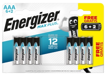 Baterijas Energizer EN2400B6+2MPLUS, AAA, 1.5 V, 8 gab.